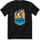 Fishing - Vissen T-Shirt | Grappig Verjaardag Vis Hobby Cadeau Shirt | Dames - Heren - Unisex | Tshirt Hengelsport Kleding Kado - Zwart - XXL