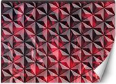 Trend24 - Behang - Rode Geometrie - Behangpapier - Behang Woonkamer - Fotobehang - 450x315 cm - Incl. behanglijm