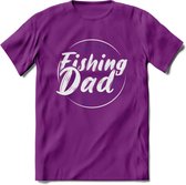 Fishing Dad - Vissen T-Shirt | Blauw | Grappig Verjaardag Vis Hobby Cadeau Shirt | Dames - Heren - Unisex | Tshirt Hengelsport Kleding Kado - Paars - XL