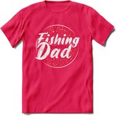 Fishing Dad - Vissen T-Shirt | Geel | Grappig Verjaardag Vis Hobby Cadeau Shirt | Dames - Heren - Unisex | Tshirt Hengelsport Kleding Kado - Roze - XL