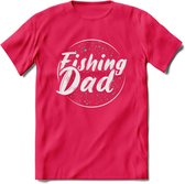Fishing Dad - Vissen T-Shirt | Aqua | Grappig Verjaardag Vis Hobby Cadeau Shirt | Dames - Heren - Unisex | Tshirt Hengelsport Kleding Kado - Roze - S