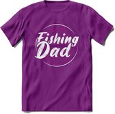 Fishing Dad - Vissen T-Shirt | Roze | Grappig Verjaardag Vis Hobby Cadeau Shirt | Dames - Heren - Unisex | Tshirt Hengelsport Kleding Kado - Paars - XL