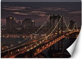 Trend24 - Behang - New York City Bridge - Behangpapier - Fotobehang - Behang Woonkamer - 100x70 cm - Incl. behanglijm