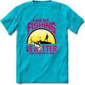 A Bad Day Fishing - Vissen T-Shirt | Roze | Grappig Verjaardag Vis Hobby Cadeau Shirt | Dames - Heren - Unisex | Tshirt Hengelsport Kleding Kado - Blauw - XXL