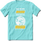 Als Ze Me Missen Dan Ben Ik Vissen T-Shirt | Geel | Grappig Verjaardag Vis Hobby Cadeau Shirt | Dames - Heren - Unisex | Tshirt Hengelsport Kleding Kado - Licht Blauw - XL