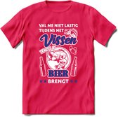 Val Me Niet Lastig Tijdens Het Vissen T-Shirt | Blauw | Grappig Verjaardag Vis Hobby Cadeau Shirt | Dames - Heren - Unisex | Tshirt Hengelsport Kleding Kado - Roze - S