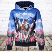 Paarden Hoodie  Meisjes Maat 110/116