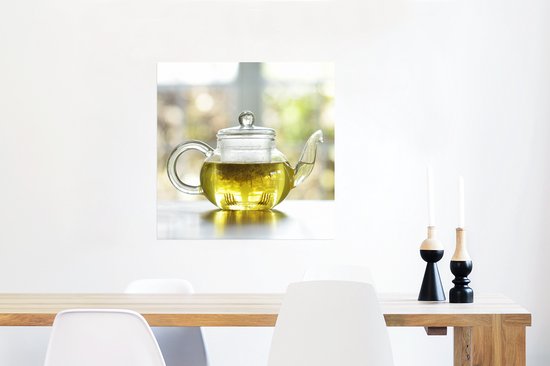 Affiche Herbes dans une théière en verre - 50x50 cm