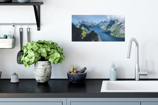 Poster Vue sur les fjords de Norvège - 40x20 cm