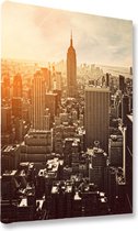 Akoestische panelen - Geluidsisolatie - Akoestische wandpanelen - Akoestisch schilderij AcousticBudget® - paneel met uitzicht op Manhattan, New york - design 81 - 70x50 - Wanddecor