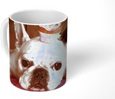 Mok - Franse Bulldog - Cupcake - Kaarsjes - 350 ML - Beker