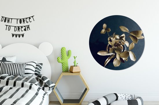 Cercle mural - Cercle mural - Fleur dorée - Aluminium - Dibond - ⌀ 90 cm - Intérieur et Extérieur