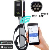 Wallbox Laadpaal Laadstation 22KW 32A 3-Fase | Smart APP | WIFI | RFID | Type 2 Stekker | 8 Meter Kabel