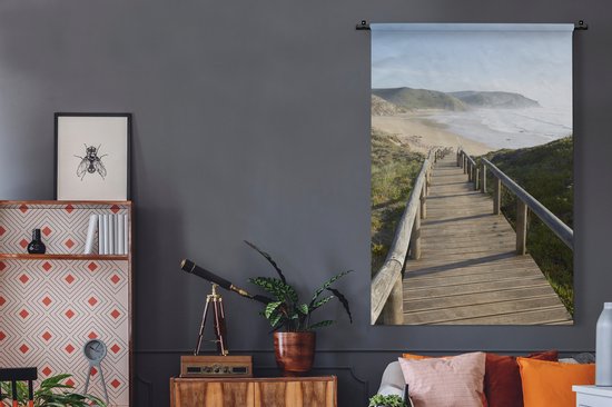 Tapisserie - Tissu mural - Mer - Plage - Escalier - 120x180 cm - Tapisserie