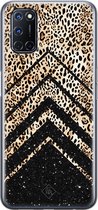 Oppo A72 hoesje siliconen - Chevron luipaard | Oppo A72 case | TPU backcover transparant