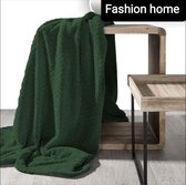Plaid-sprei-deken-SUPER MOOI-MEGA GROOT- DIKKE KWALITEIT-flessengroen -200x220 cm visgraat. 100% microvezel. Lekker warm voor in de winter. Verkrijgbaar in diverse maten en kleuren. Dekbedstu