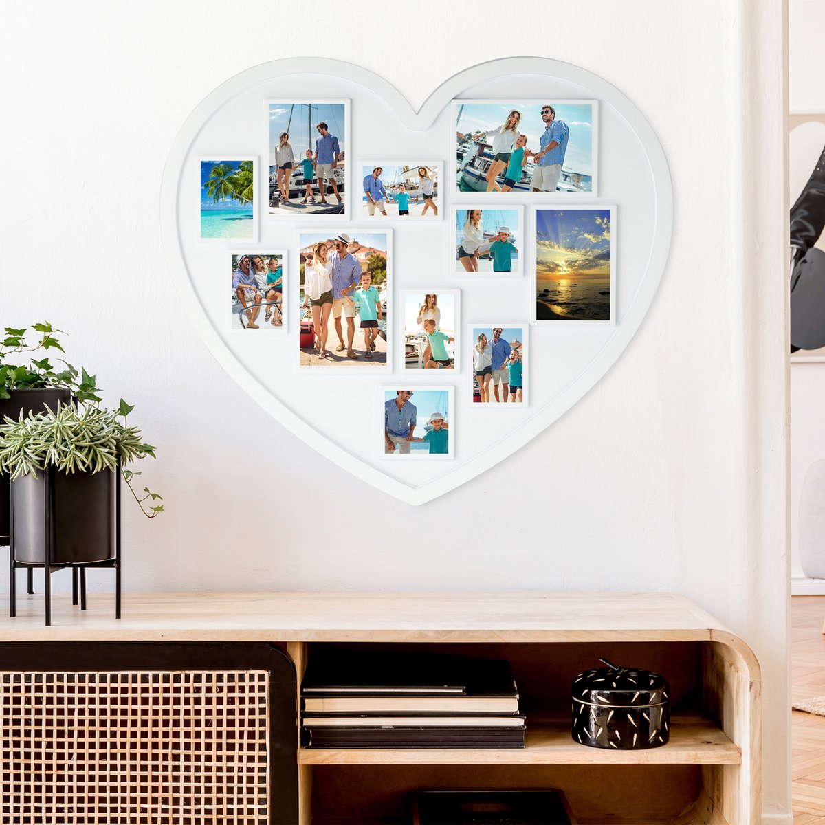 Wackadoo Fotolijst collage wit voor 6 foto's frame formaat 10x15 wit liggend formaat wandgalerijlijst fotolijst voor meerdere foto's