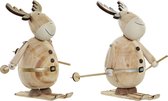 Kerstversiering DKD Home Decor Hout Rendier (10 x 13 x 14 cm) (2 pcs)