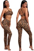 Sportoutfit - Sportkleding Set Dames - Yoga Kleding - Sport BH - Sportlegging Dames - Sport Top - High Waist Legging Dames - Luipaard en Tijger Print  - Dames Kleding - Legging & S