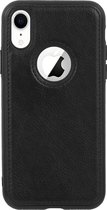 Backcase Lederen Hoesje iPhone XR Zwart - Telefoonhoesje - Smartphonehoesje - Zonder Screen Protector