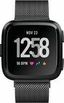 Fitbit Versa - Versa 2 bandje milanese loop RVS zwart kleurig