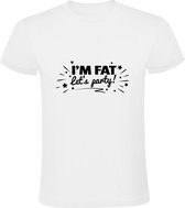 I'm Fat Let's party | Heren T-shirt | Wit | Sier | Ster | Feest | Dansen | Jolig