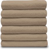 Impora Handdoeken set taupe -Badhanddoeken set - Set van 6 | 50x80cm - 100% Katoen - Latte - Zachte voering 450g/m2