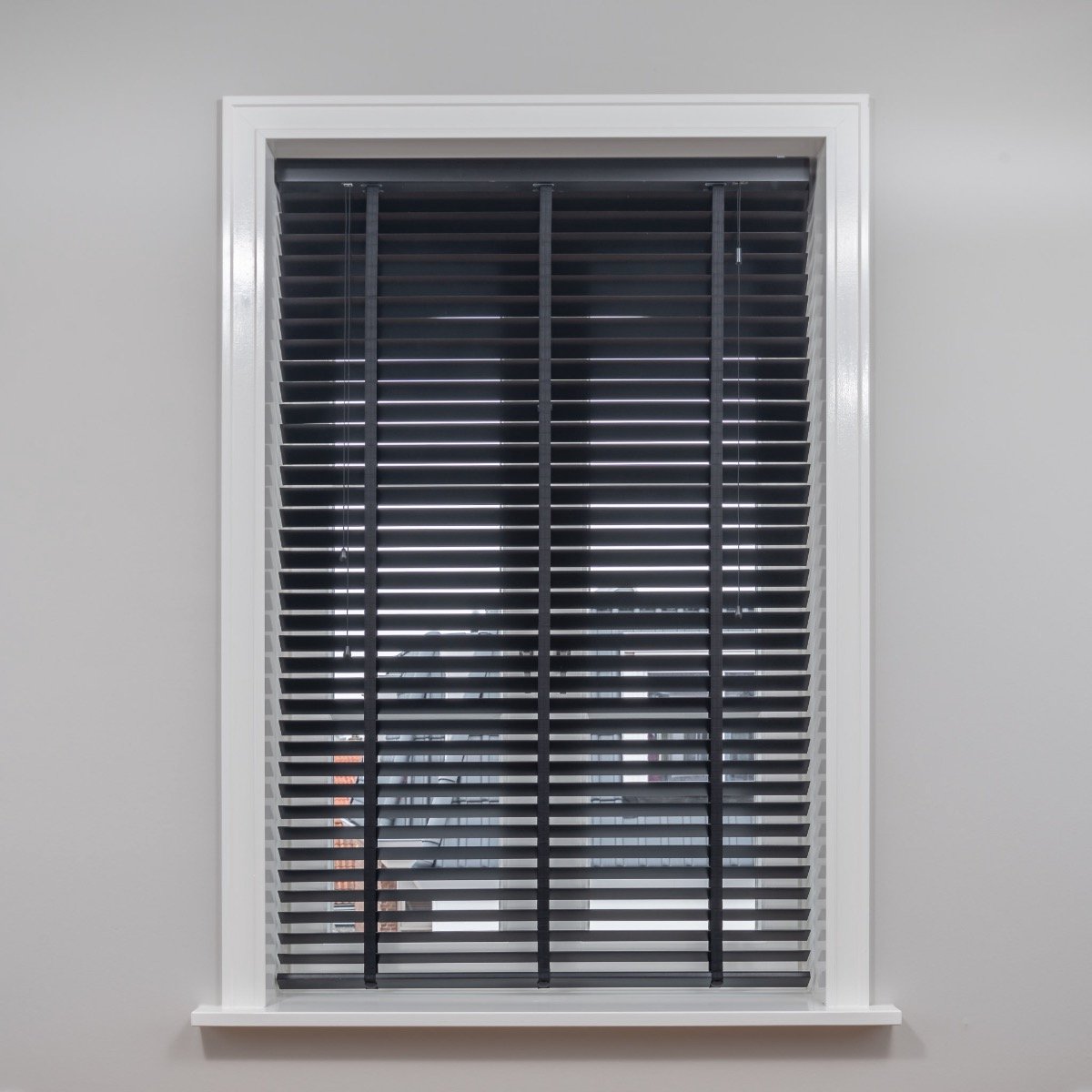 Dutchblinds® Houten Jaloezieën - 50mm - Zwart - 220 x 175 cm - Breedtematen van 40 t/m 300 cm