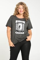 Paprika Dames T-shirt in katoen met tarotprint - T-shirt - Maat 46