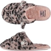 Apollo - Instap pantoffels dames - Pantoffels dames - Roze - Dierenprint - Maat 37/38 - Pantoffels dames - Sloffen dames - Pantoffels dames maat 37