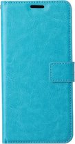 LuxeBass Telefoon Wallet Bookcase voor Samsung Galaxy A22 4G - Portemonnee telefoonhoesje voor Bankpassen - Kunstleer - Siliconen Houder - Magnetische sluiten- Turquoise - bookcase