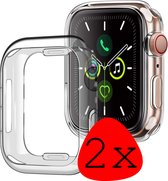 Geschikt Voor Apple Watch 3 Hoesje Siliconen 42 mm - Hoes Voor Apple Watch Siliconen Case - Geschikt Voor Apple Watch 3 Hoes Transparant - 2 Stuks