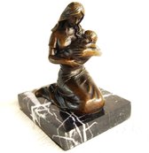 Bronzen Beeld Moeder En Kind 8x7x11 cm