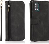 Book Case Samsung Galaxy A51 | Hoogwaardig PU Leren Telefoonhoesje | Pasjeshouder | Zwart