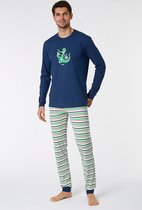 Woody pyjama jongens/heren - marineblauw - krokodil - 221-1-PLC-S/874 - maat S