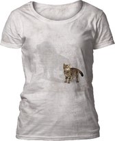 Ladies T-shirt Shadow of Power Cat White M