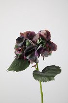 Kunstbloem - Dahlia hillcrest - topkwaliteit decoratie - 2 stuks - zijden bloem - donker paars - 10 cm hoog