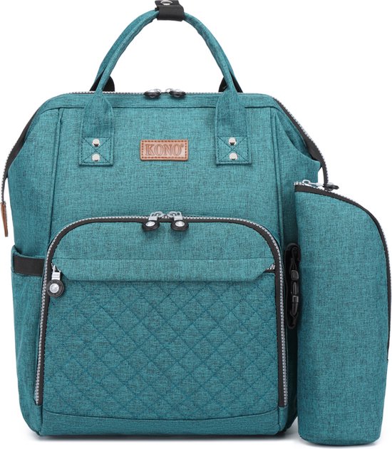 Miss Lulu Luiertas Rugzak - Inclusief Buggy en Kinderwagen Haken - Verbeterd 2023 model - Groen (E6705 GN) van Mi — afbeelding 2