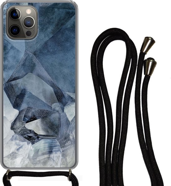 Telefoonkoord - Telefoonketting - Telefoonhoesje Geschikt voor iPhone 13 Pro Max - Edelsteen - Natuurstenen - Mineralen - Siliconen - Crossbody - Telefoonhoesje met koord Telefoonhoesje