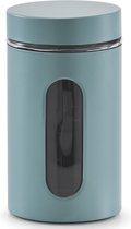 1x Boîtes / bocaux de conservation vert eucalyptus avec fenêtre 900 ml - Zeller - Ustensiles de cuisine - Bocaux de rangement / bocaux de conservation - Boîtes de conservation / boîtes de rangement - Consservation alimentaire