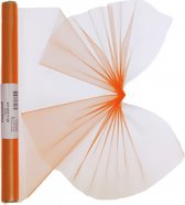 Oranje organza stof op rol 40 x 200 cm - Hobby/knutselmateriaal - Hobbystof/knutselstof - Cadeau's versieren - Decoratie stoffen - Organza/gaas stoffen