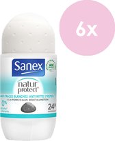 Sanex Natur Anti witte strepen Roll-on deodorant - 6 x 50 ml
