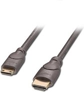 LINDY HDMI Aansluitkabel HDMI-mini-C stekker, HDMI-A stekker 3.00 m Zwart 41033 HDMI-kabel