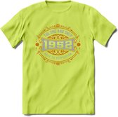 1952 The One And Only T-Shirt | Goud - Zilver | Grappig Verjaardag  En  Feest Cadeau | Dames - Heren | - Groen - XXL