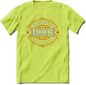 1966 The One And Only T-Shirt | Goud - Zilver | Grappig Verjaardag  En  Feest Cadeau | Dames - Heren | - Groen - XL