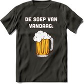 De Soep Van Vandaag T-Shirt | Bier Kleding | Feest | Drank | Grappig Verjaardag Cadeau | - Donker Grijs - XL