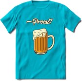 Proost! T-Shirt | Bier Kleding | Feest | Drank | Grappig Verjaardag Cadeau | - Blauw - XL