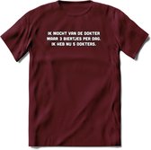 Ik Mocht Van De Dokter Maar 3 Biertjes Per Dag T-Shirt | Bier Kleding | Feest | Drank | Grappig Verjaardag Cadeau | - Burgundy - S