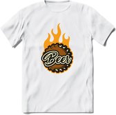 Bierdopje T-Shirt | Bier Kleding | Feest | Drank | Grappig Verjaardag Cadeau | - Wit - M