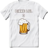 Dikke Lul 3 Bier T-Shirt | Bier Kleding | Feest | Drank | Grappig Verjaardag Cadeau | - Wit - XL